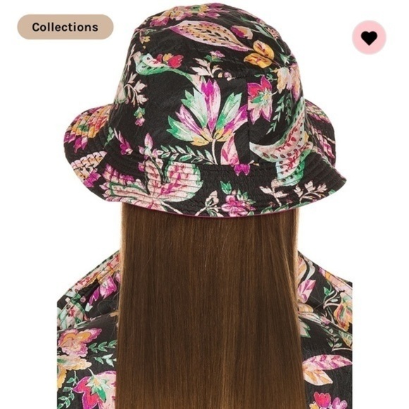 Isabel Marant Black Floral Haley Reversible Bucket Hat main image 7